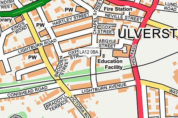 LA12 0BA map - OS OpenMap – Local (Ordnance Survey)