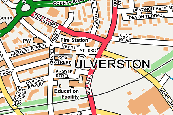 LA12 0BG map - OS OpenMap – Local (Ordnance Survey)