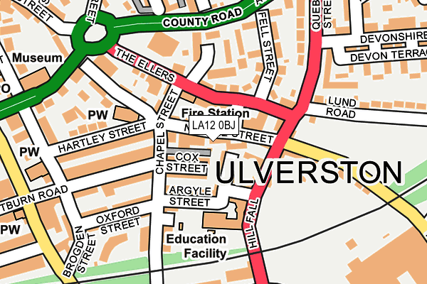 LA12 0BJ map - OS OpenMap – Local (Ordnance Survey)
