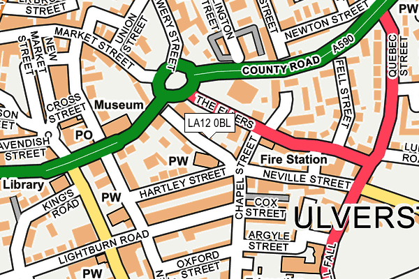 LA12 0BL map - OS OpenMap – Local (Ordnance Survey)