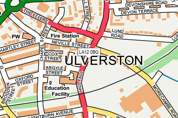 LA12 0BQ map - OS OpenMap – Local (Ordnance Survey)