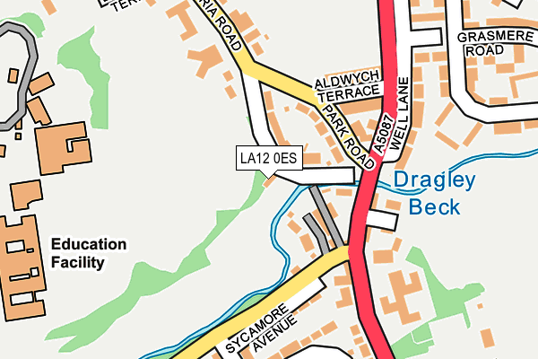 LA12 0ES map - OS OpenMap – Local (Ordnance Survey)