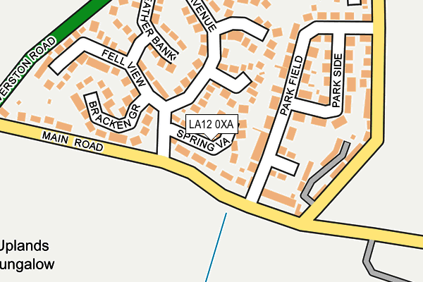 LA12 0XA map - OS OpenMap – Local (Ordnance Survey)