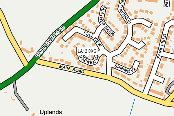 LA12 0XG map - OS OpenMap – Local (Ordnance Survey)