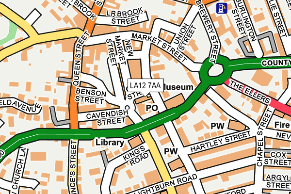 LA12 7AA map - OS OpenMap – Local (Ordnance Survey)