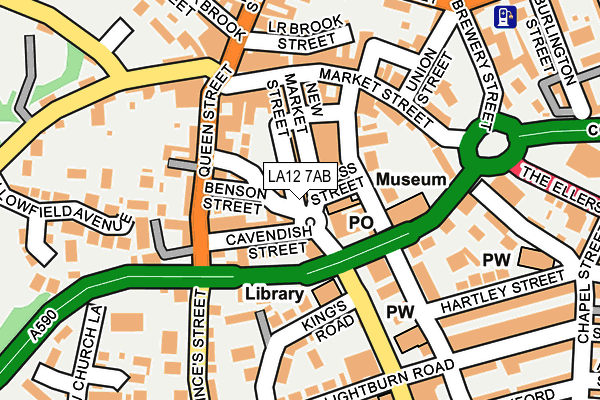 LA12 7AB map - OS OpenMap – Local (Ordnance Survey)