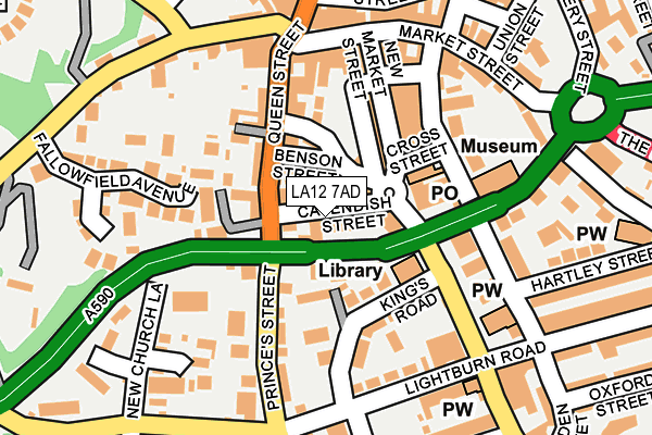 LA12 7AD map - OS OpenMap – Local (Ordnance Survey)