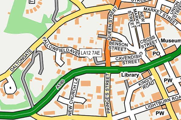 LA12 7AE map - OS OpenMap – Local (Ordnance Survey)