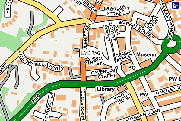 LA12 7AG map - OS OpenMap – Local (Ordnance Survey)