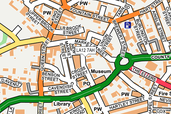 LA12 7AH map - OS OpenMap – Local (Ordnance Survey)