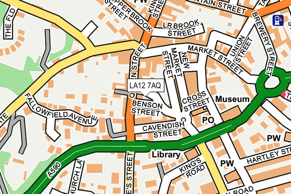 LA12 7AQ map - OS OpenMap – Local (Ordnance Survey)