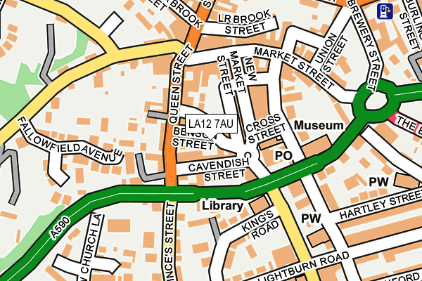 LA12 7AU map - OS OpenMap – Local (Ordnance Survey)