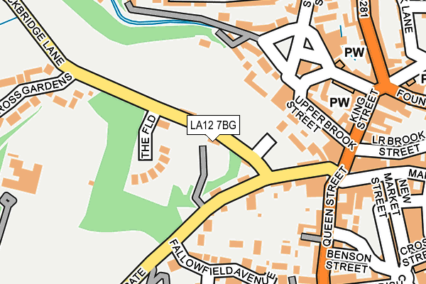 LA12 7BG map - OS OpenMap – Local (Ordnance Survey)