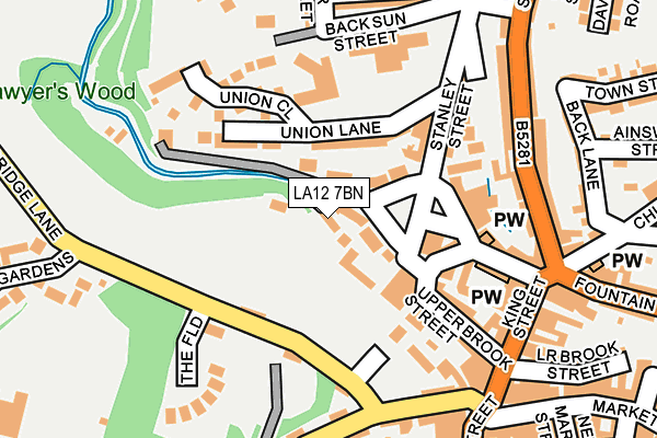 LA12 7BN map - OS OpenMap – Local (Ordnance Survey)