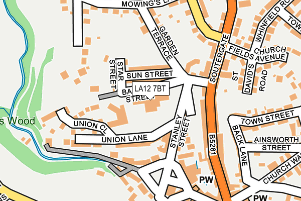LA12 7BT map - OS OpenMap – Local (Ordnance Survey)