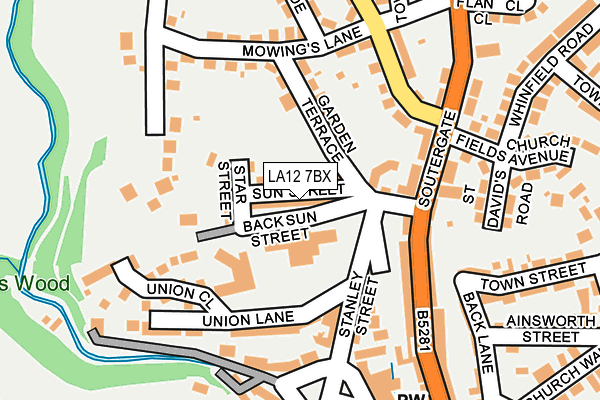 LA12 7BX map - OS OpenMap – Local (Ordnance Survey)