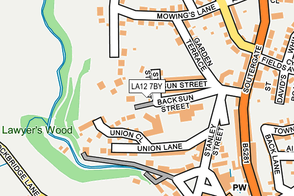 LA12 7BY map - OS OpenMap – Local (Ordnance Survey)
