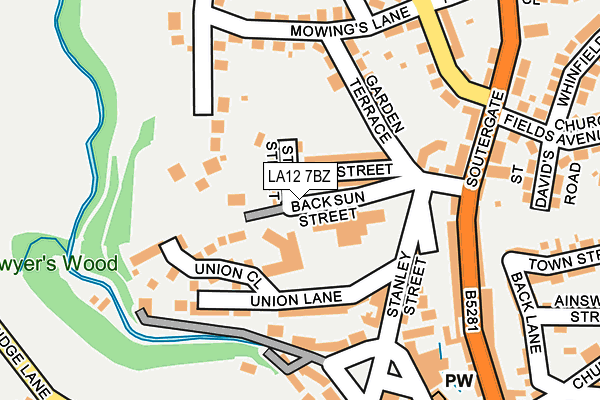 LA12 7BZ map - OS OpenMap – Local (Ordnance Survey)