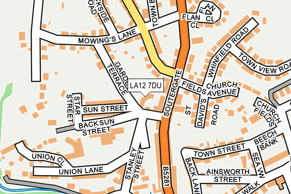 LA12 7DU map - OS OpenMap – Local (Ordnance Survey)