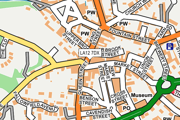 LA12 7DX map - OS OpenMap – Local (Ordnance Survey)