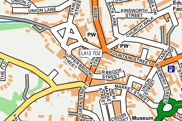 LA12 7DZ map - OS OpenMap – Local (Ordnance Survey)