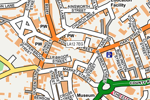 LA12 7EG map - OS OpenMap – Local (Ordnance Survey)