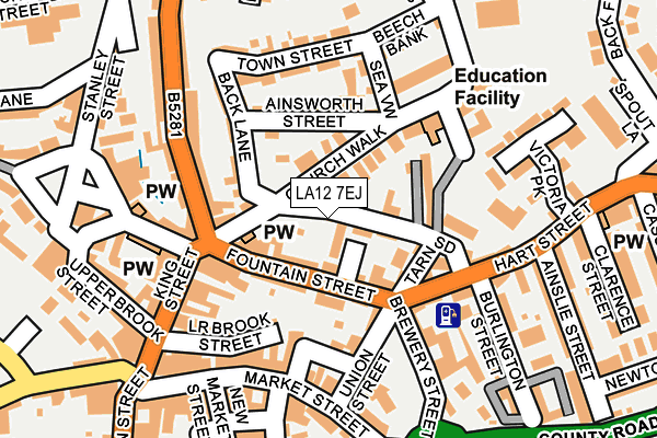 LA12 7EJ map - OS OpenMap – Local (Ordnance Survey)