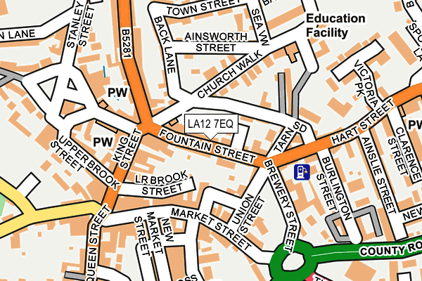 LA12 7EQ map - OS OpenMap – Local (Ordnance Survey)