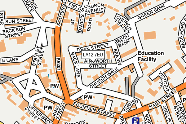 LA12 7EU map - OS OpenMap – Local (Ordnance Survey)