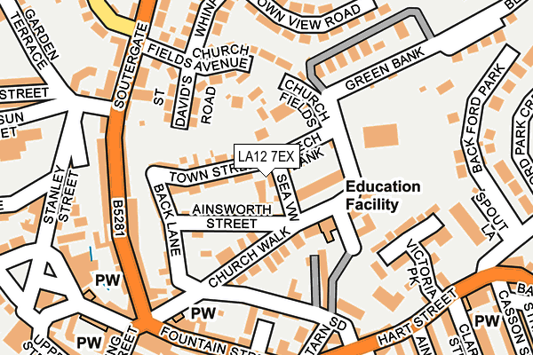 LA12 7EX map - OS OpenMap – Local (Ordnance Survey)