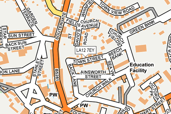 LA12 7EY map - OS OpenMap – Local (Ordnance Survey)