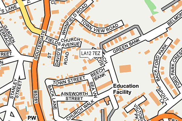 LA12 7EZ map - OS OpenMap – Local (Ordnance Survey)