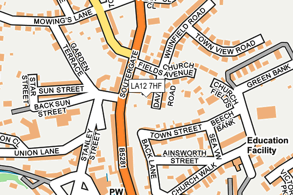 LA12 7HF map - OS OpenMap – Local (Ordnance Survey)