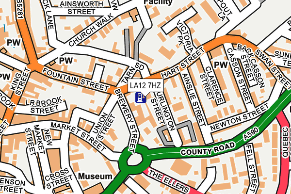 LA12 7HZ map - OS OpenMap – Local (Ordnance Survey)