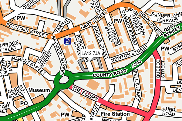 LA12 7JA map - OS OpenMap – Local (Ordnance Survey)