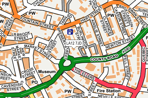 LA12 7JD map - OS OpenMap – Local (Ordnance Survey)