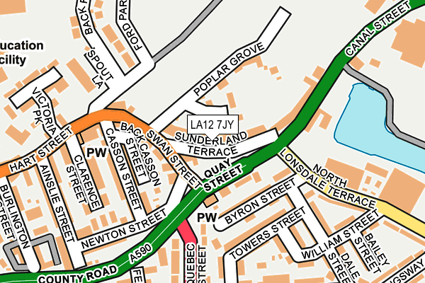 LA12 7JY map - OS OpenMap – Local (Ordnance Survey)