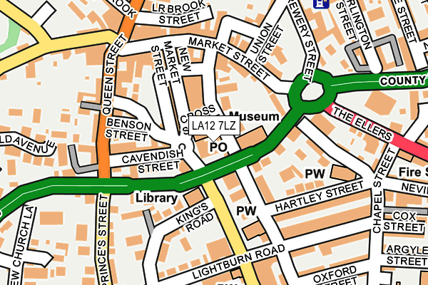 LA12 7LZ map - OS OpenMap – Local (Ordnance Survey)