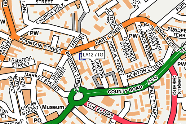 LA12 7TG map - OS OpenMap – Local (Ordnance Survey)