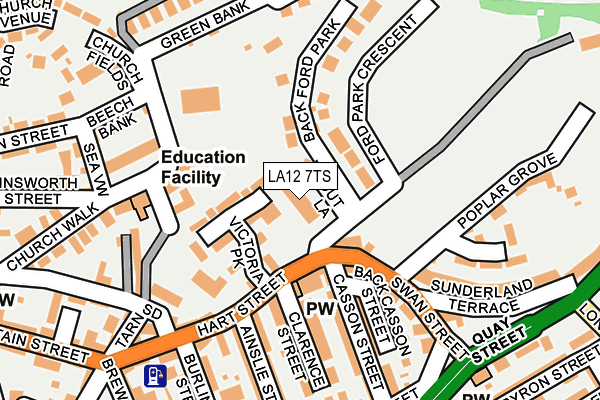 LA12 7TS map - OS OpenMap – Local (Ordnance Survey)