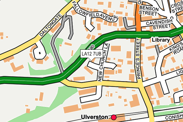 LA12 7UB map - OS OpenMap – Local (Ordnance Survey)
