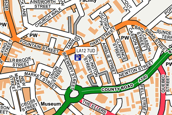 LA12 7UD map - OS OpenMap – Local (Ordnance Survey)