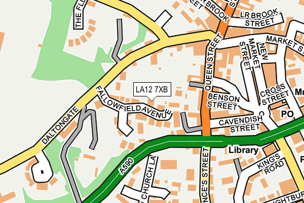 LA12 7XB map - OS OpenMap – Local (Ordnance Survey)