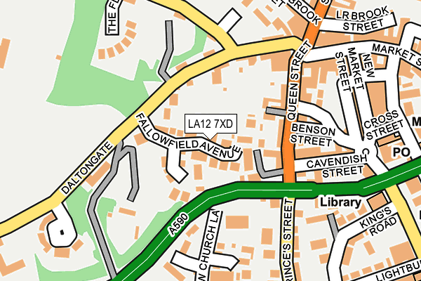 LA12 7XD map - OS OpenMap – Local (Ordnance Survey)
