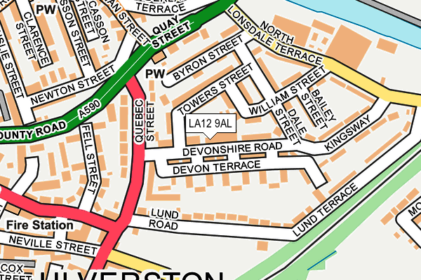 LA12 9AL map - OS OpenMap – Local (Ordnance Survey)