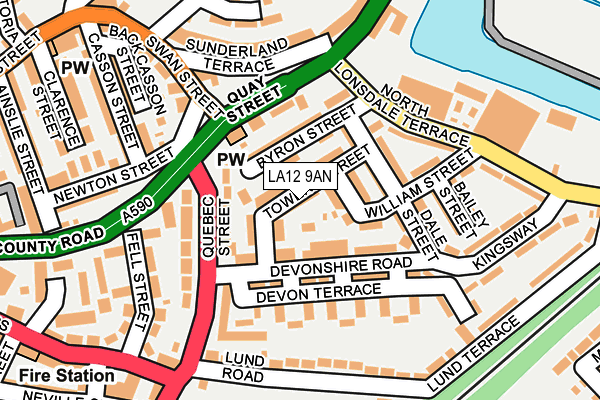 LA12 9AN map - OS OpenMap – Local (Ordnance Survey)