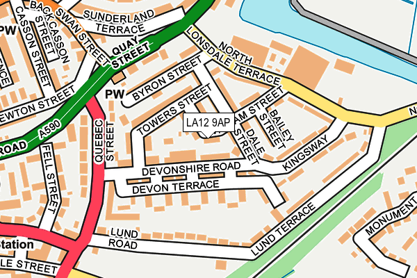 LA12 9AP map - OS OpenMap – Local (Ordnance Survey)