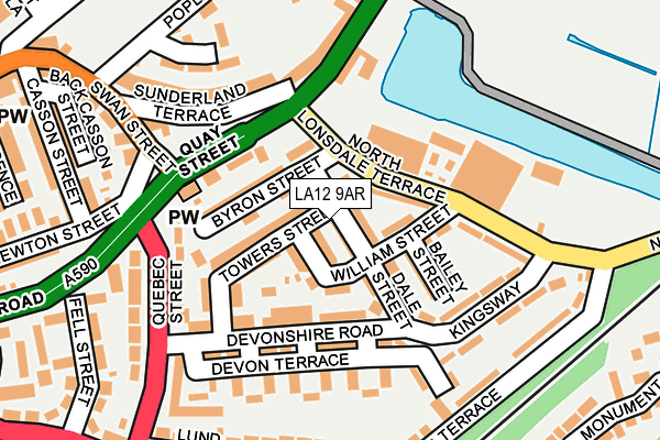 LA12 9AR map - OS OpenMap – Local (Ordnance Survey)