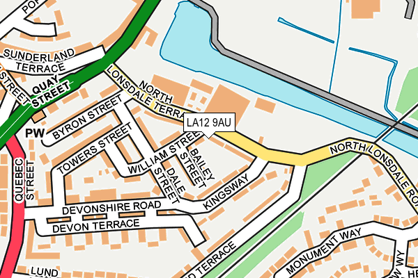 LA12 9AU map - OS OpenMap – Local (Ordnance Survey)