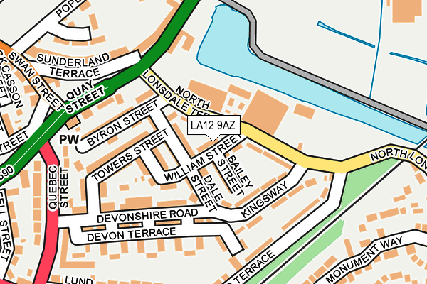 LA12 9AZ map - OS OpenMap – Local (Ordnance Survey)
